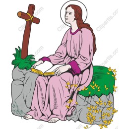 Serene Spiritual work with Cross and Open Book