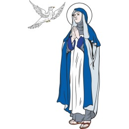 Serene Religious Figure with Dove
