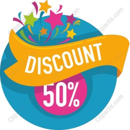 Vibrant 50% Discount Badge