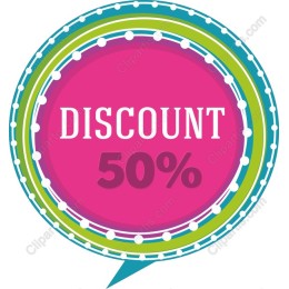 Vibrant 50% Discount Badge