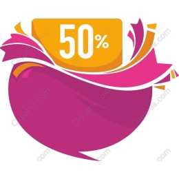 Vibrant 50% Discount Tag