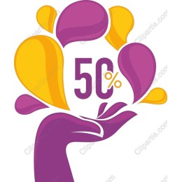 Floral Hand with Percentage