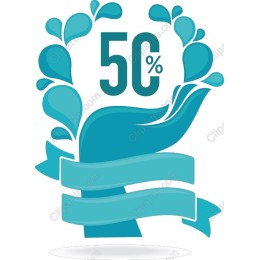 50% Discount Hand Graphic