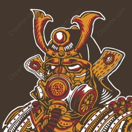 Samurai Warrior with Gas Mask