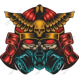 Fierce Warrior Skull with Eagle