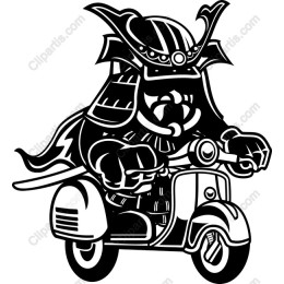 Samurai Warrior on Scooter