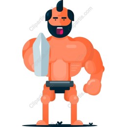 Muscular Cartoon Warrior