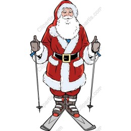 Skiing Santa Claus