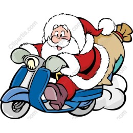 Jolly Santa Claus Riding Scooter