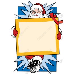 Jolly Santa Claus with Blank Sign
