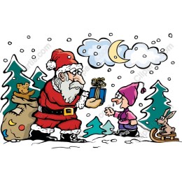 Festive Santa Claus Gift-Giving