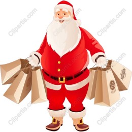 Santa Claus with Shopping Bags - Festive