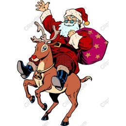 Santa Claus Riding Reindeer