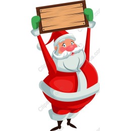 Joyful Santa Claus Holding Blank Sign