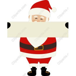Cheerful Santa Claus Holding a Blank Sign