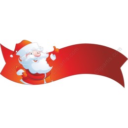 Cheerful Santa Claus with Ribbon Banner