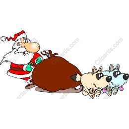 Santa Claus with Playful Dogs