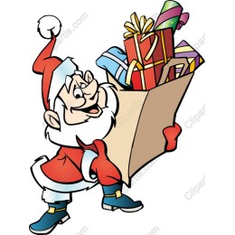 Jolly Santa Claus with Gifts