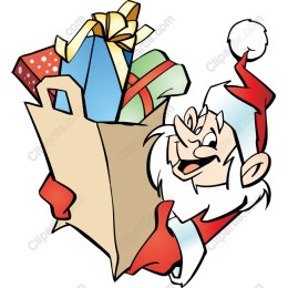 Cheerful Santa Claus Christmas with Gifts