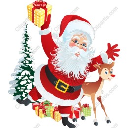 Festive Santa Claus with Reindeer
