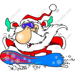 Jolly Santa Snowboarding