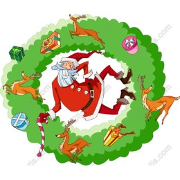 Whimsical Santa and Reindeer Holiday