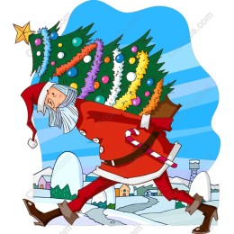 Festive Santa Claus Christmas Tree