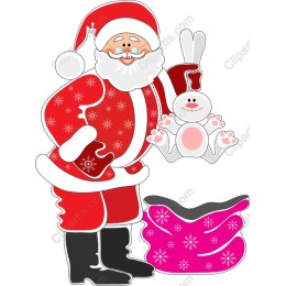Santa Claus and Rabbit Festive