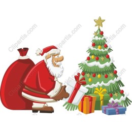 Festive Santa Claus with Christmas Tree