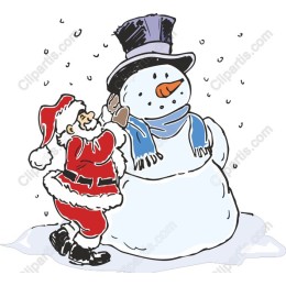 Jolly Santa and Snowman