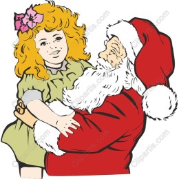 Santa Claus and Joyful Girl
