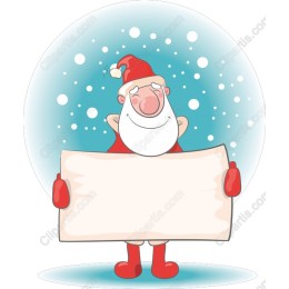 Jolly Santa Claus with Blank Sign