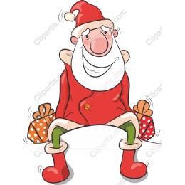 Cheerful Santa Claus with Gifts