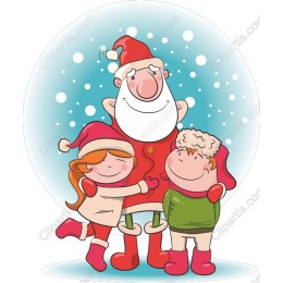 Whimsical Santa and Children