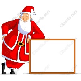 Jolly Santa Claus with Blank Sign