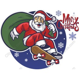 Skateboarding Santa Claus Christmas
