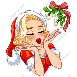 Vintage Christmas Pin-Up Girl