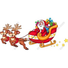 Santa Claus in Sleigh with Reindeer