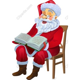 Charming Santa Claus Reading