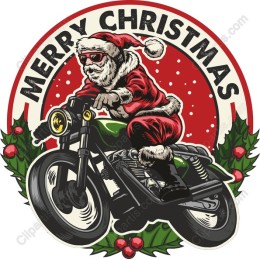 Merry Christmas Motorcycle Santa
