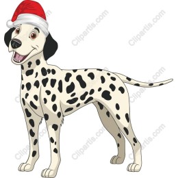 Christmas Dalmatian with Santa Hat