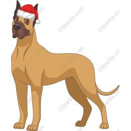 Festive Dog with Santa Hat