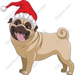 Festive Pug Santa Hat