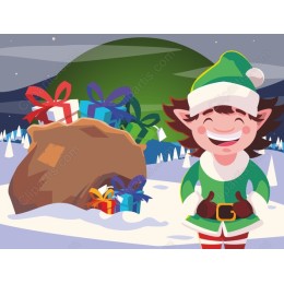 Christmas Elf with Presents