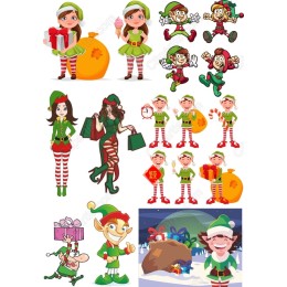 Festive Elf Clipart Bundle