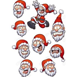 Santa Claus Set - Expressive Holiday Faces