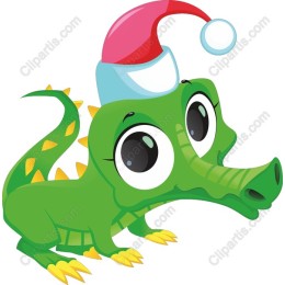 Whimsical Santa Crocodile