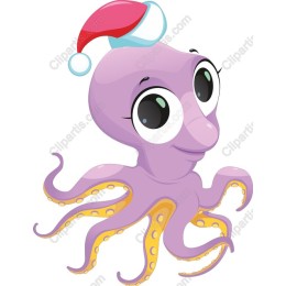 Festive Cartoon Octopus