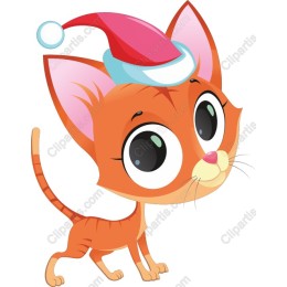 Festive Cat in Santa Hat