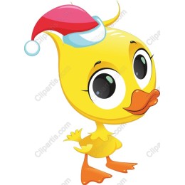 Cheerful Cartoon Santa Duck